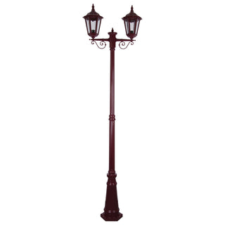 Domus GT 140 Chester Twin Head Tall Post Light - Powder Coated Finish B22