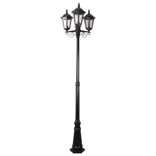Domus GT 142 Chester Three Head Tall Post Light - Powder Coated Finish B22