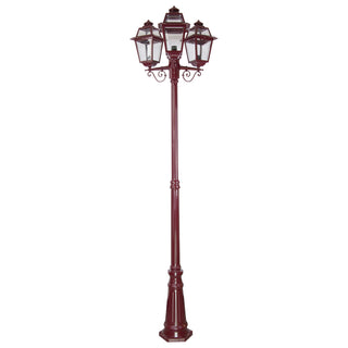 Domus GT 282 Avignon Triple Head Tall Post Light - Powder Coated Finish B22