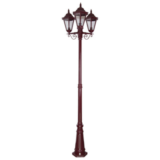 Domus GT 432 Turin Triple Head Tall Post Light - Powder Coated Finish B22