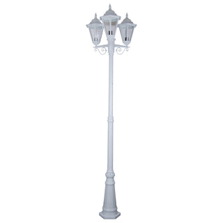Domus GT 432 Turin Triple Head Tall Post Light - Powder Coated Finish B22