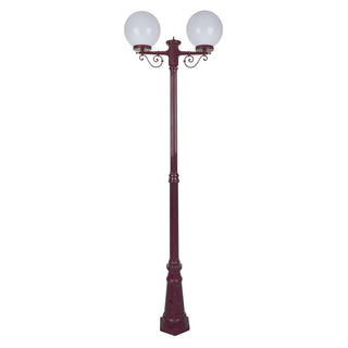 Domus GT 560 Siena Twin 25cm Spheres Tall Post - Powder Coated Finish E27
