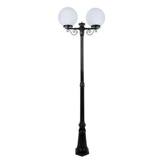 Domus GT 561 Siena Twin 30cm Spheres Tall Post - Powder Coated Finish E27