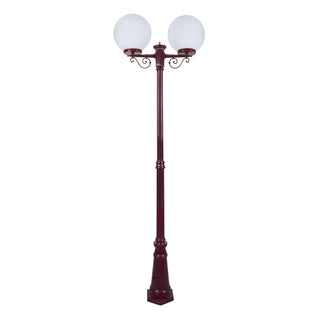 Domus GT 561 Siena Twin 30cm Spheres Tall Post - Powder Coated Finish E27