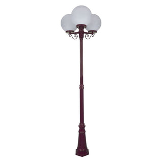 Domus GT 563 Siena Triple 30cm Spheres Tall Post - Powder Coated Finish E27
