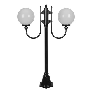 Domus GT 608 Lisbon Twin 25cm Spheres Curved Arms Short Post Light - Powder Coated Finish E27