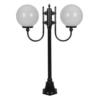 Domus GT 609 Lisbon Twin 30cm Spheres Curved Arms Short Post Light - Powder Coated Finish E27
