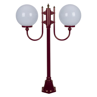 Domus GT 609 Lisbon Twin 30cm Spheres Curved Arms Short Post Light - Powder Coated Finish E27