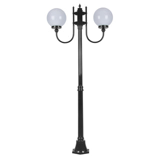 Domus GT 614 Lisbon Twin Head 25cm Sphere Curved Arm Medium Post Light - Powder Coated Finish E27