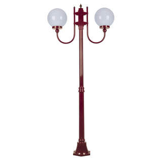 Domus GT 614 Lisbon Twin Head 25cm Sphere Curved Arm Medium Post Light - Powder Coated Finish E27