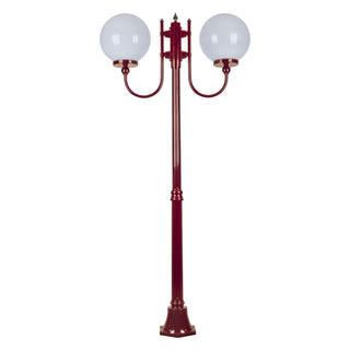 Domus GT 615 Lisbon Twin 30cm Sphere Curved Arms Medium Post Light - Powder Coated Finish E27