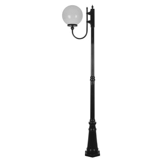 Domus GT-619 Lisbon 30cm Sphere Curved Arm Tall Post Light - Black Finish E27