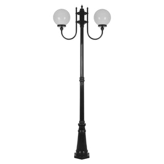 Domus GT 620 Lisbon Twin 25cm Sphere Curved Arms Tall Post Light - Powder Coated Finish E27
