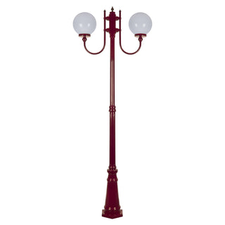 Domus GT 620 Lisbon Twin 25cm Sphere Curved Arms Tall Post Light - Powder Coated Finish E27