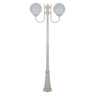 Domus GT 621 Lisbon Twin 30cm Spheres Curved Arms Tall Post Light - Powder Coated Finish E27