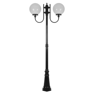 Domus GT 621 Lisbon Twin 30cm Spheres Curved Arms Tall Post Light - Powder Coated Finish E27