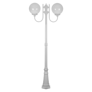 Domus GT 621 Lisbon Twin 30cm Spheres Curved Arms Tall Post Light - Powder Coated Finish E27
