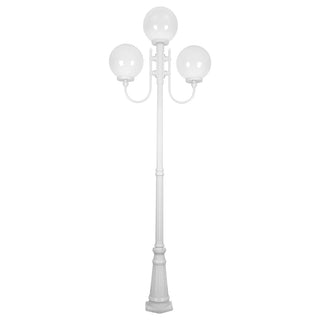 Domus GT 623 Lisbon Triple 30cm Spheres Curved Arms Tall Post Light - Powder Coated Finish E27