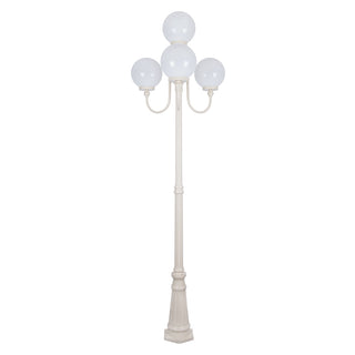 Domus GT 626 Lisbon Four 25cm Spheres Curved Arms Tall Post Light - Powder Coated Finish E27