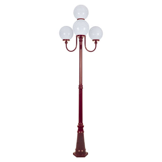Domus GT 626 Lisbon Four 25cm Spheres Curved Arms Tall Post Light - Powder Coated Finish E27