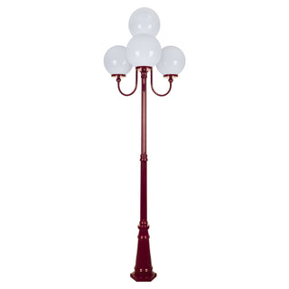 Domus GT 627 Lisbon Four 30cm Spheres Curved Arms Tall Post Light - Powder Coated Finish E27