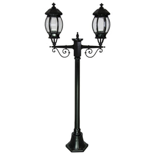 Domus GT 675 Vienna Twin Head Short Post Light - Powder Coated Finish B22