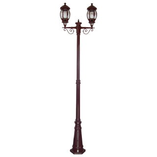 Domus GT 680 Vienna Twin Head Tall Post Light - Powder Coated Finish B22