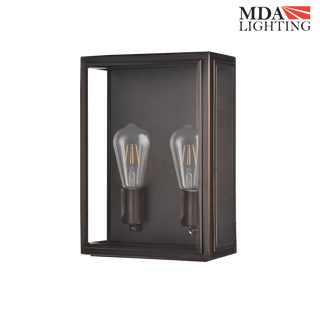 Martec Kent 2 Light E27 Brass Flush Wall Exterior