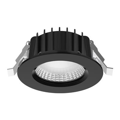 Domus NEO-PRO Round 13W Recessed Dimmable LED Tricolour IP65 Downlight Black