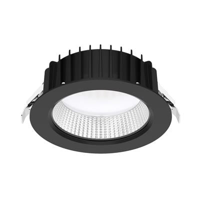 Domus NEO-PRO Round 25W Recessed Dimmable LED Tricolour IP65 Downlight Black