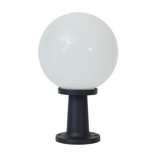 Domus Polymount 250 Blk 250mm Sphere & Pillar Mount 240V Polycarbonate Garden Light Black Base E27