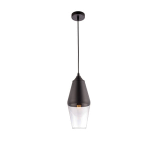 Lago Modern Vintage Glass Pendant by VM Lighting - Black/Clear