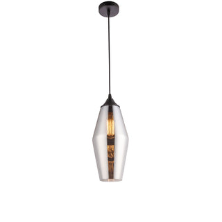 Lago Modern Vintage Glass Pendant by VM Lighting - Grey-Chrome