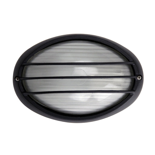 Oriel Lighting GALAXY GUARD SMALL Black 240v Oval Outdoor Guarded Bunker IP54
