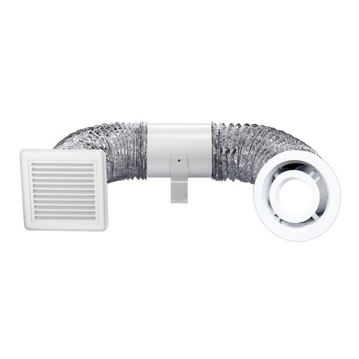Ventair Shower Light & Exhaust 150mm inline exhaust fan kit White