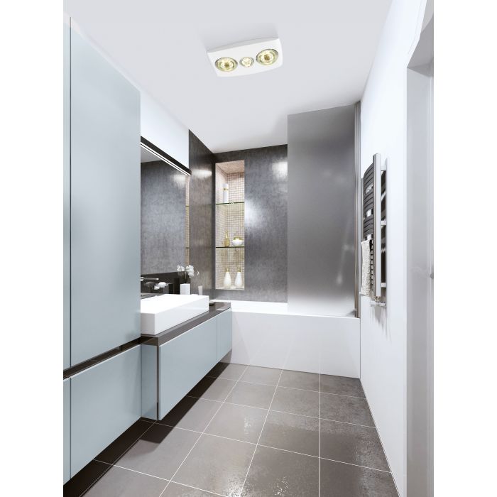Eglo VESUVIUS Bathroom Heater & Light with 2 Heat Lamp