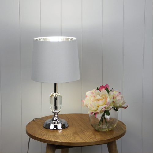 Oriel Lighting MAYA.3 Crystal and chrome complete table lamp