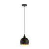 Eglo Lighting ROCCAFORTE pendant light black structured powder-coated steel with a gold finish