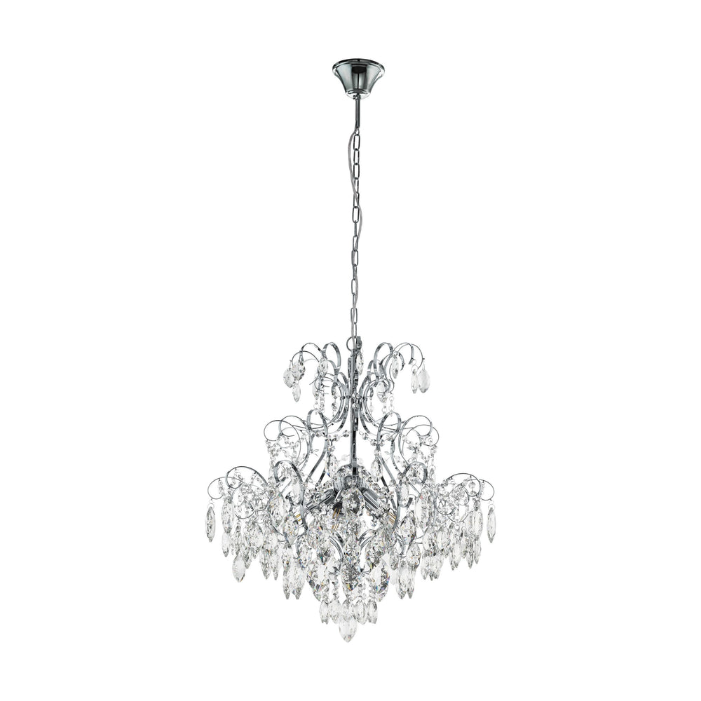 Eglo Lighting FENOULLET pendant light crystals and chrome highlights Chrome