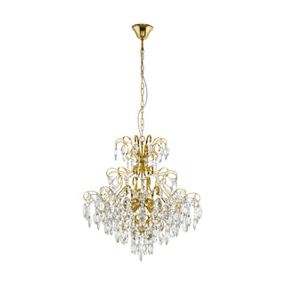Eglo Lighting FENOULLET 1 pendant light crystals and gold highlights Brass