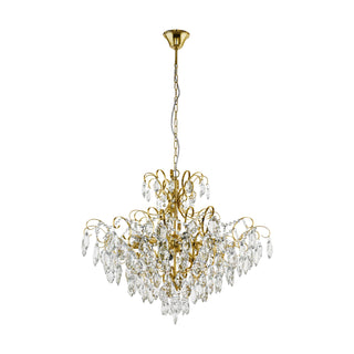 Eglo Lighting FENOULLET 1 pendant light crystals and gold highlights Brass