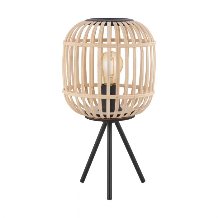 Eglo Lighting Bordesley 28W E27 Black/Light Wood Table Lamp