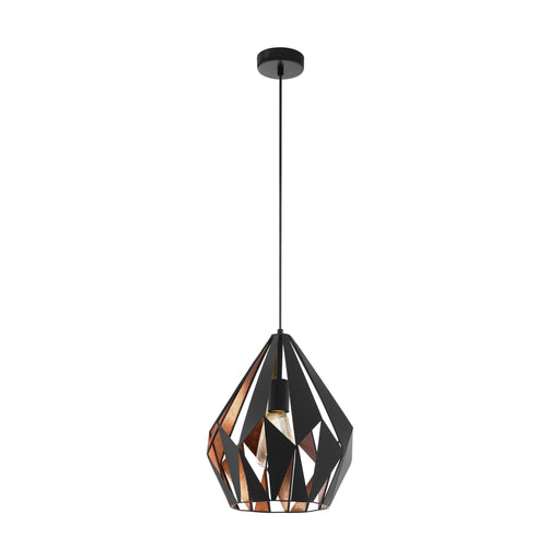 Eglo Lighting CARLTON 1 pendant light features striking geometric cut outs