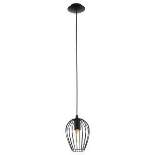 Eglo Lighting NEWTOWN pendant light wire shade with a striking black finish