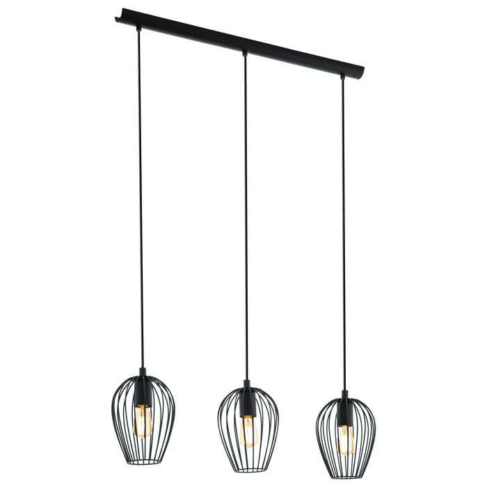 Eglo Lighting NEWTOWN pendant light wire shade with a striking black finish