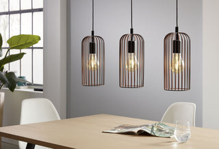 Eglo Lighting ROCCAMENA pendant light  matt black on the outside of the shade