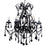 Venice 6+1 Light Black Crystal Chandelier by VM Lighting