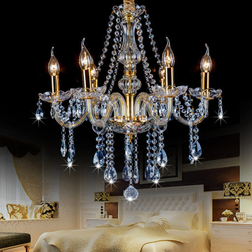 Maria Teresa 6 Light Crystal Chandelier Pendants by VM Lighting - GOLD
