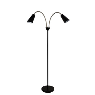 Oriel Lighting  WALT mid-century styled twin floor lamp