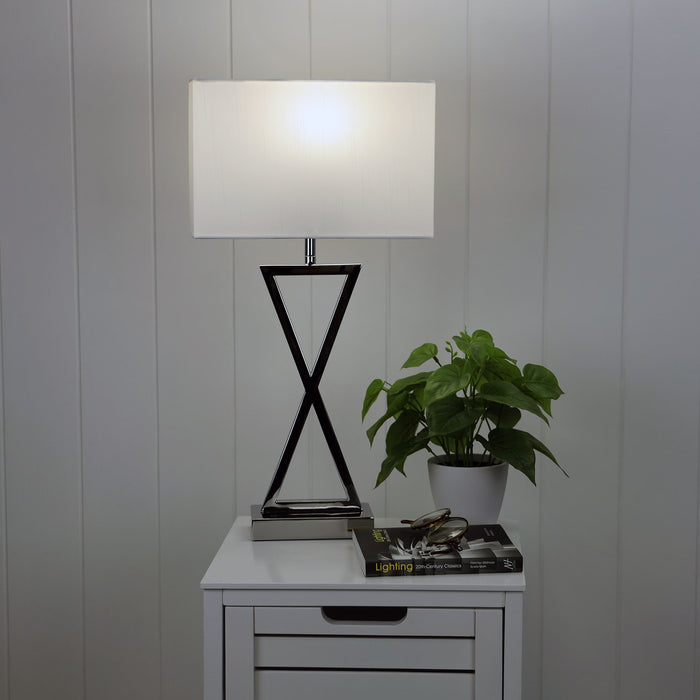 Oriel Lighting KIZZ  Stylish Bedside Lamp with Polyester Shade